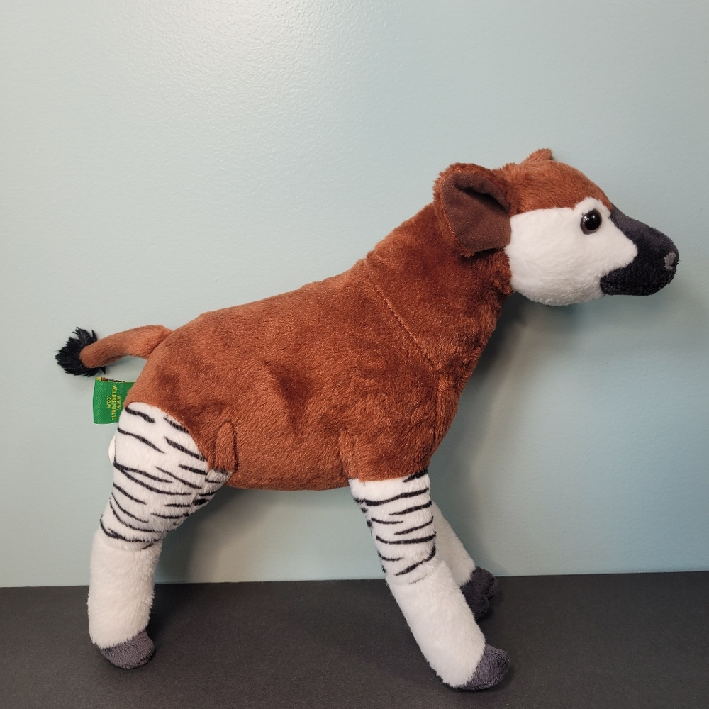Wild Republic Okapi Plush Exotic Wild Animal Zebra Striped Legs 12" Standing